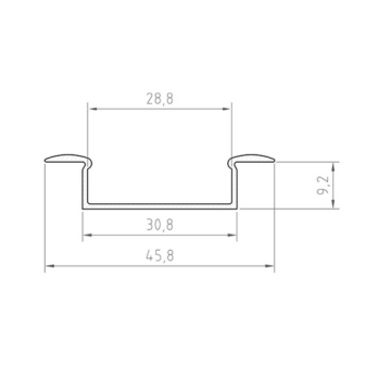 2m Profil LED P14-1wpuszczany biały