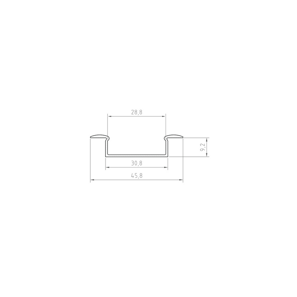 2m Profil LED P14-1wpuszczany czarny