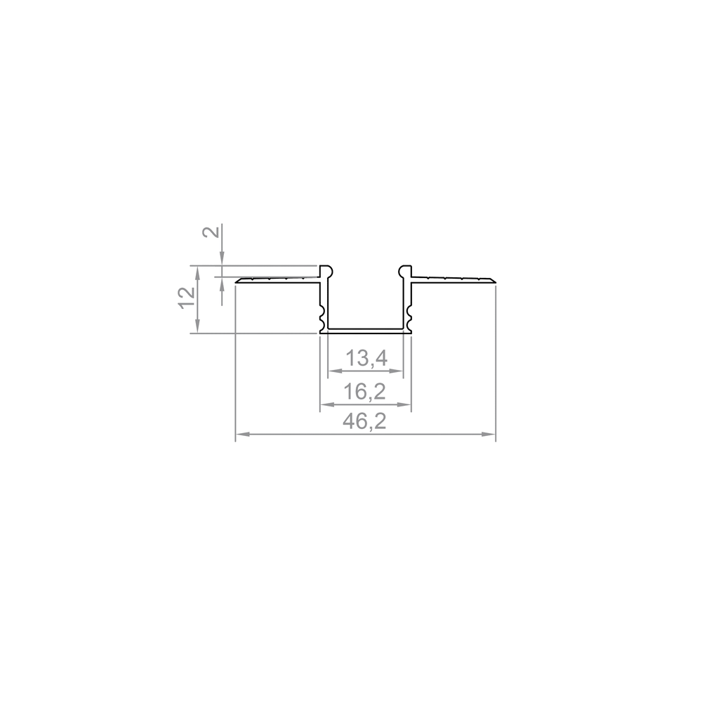 2m Profil LED P18-3 wpuszczany srebrny anodowany