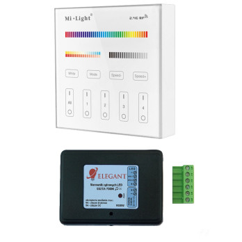 S52T-700M 5V-24V RGBW Elegant sterownik cyfrowy muzyczny mikrofon + panel Milight B4