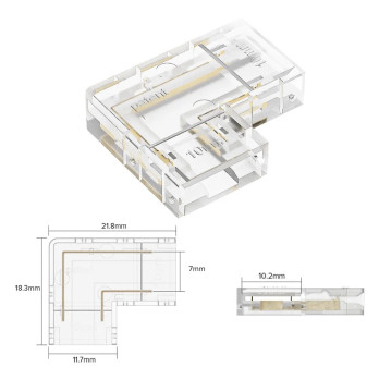 Złączka kątowa L 10mm do taśm COB 2pin