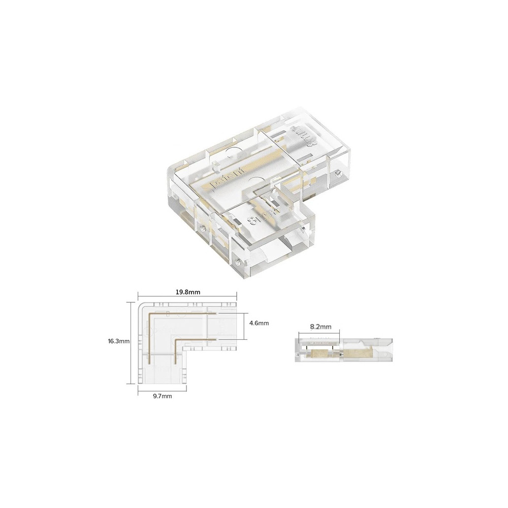 Złączka kątowa L 8mm do taśm COB 2pin