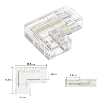 Złączka kątowa L 8mm do taśm COB 2pin