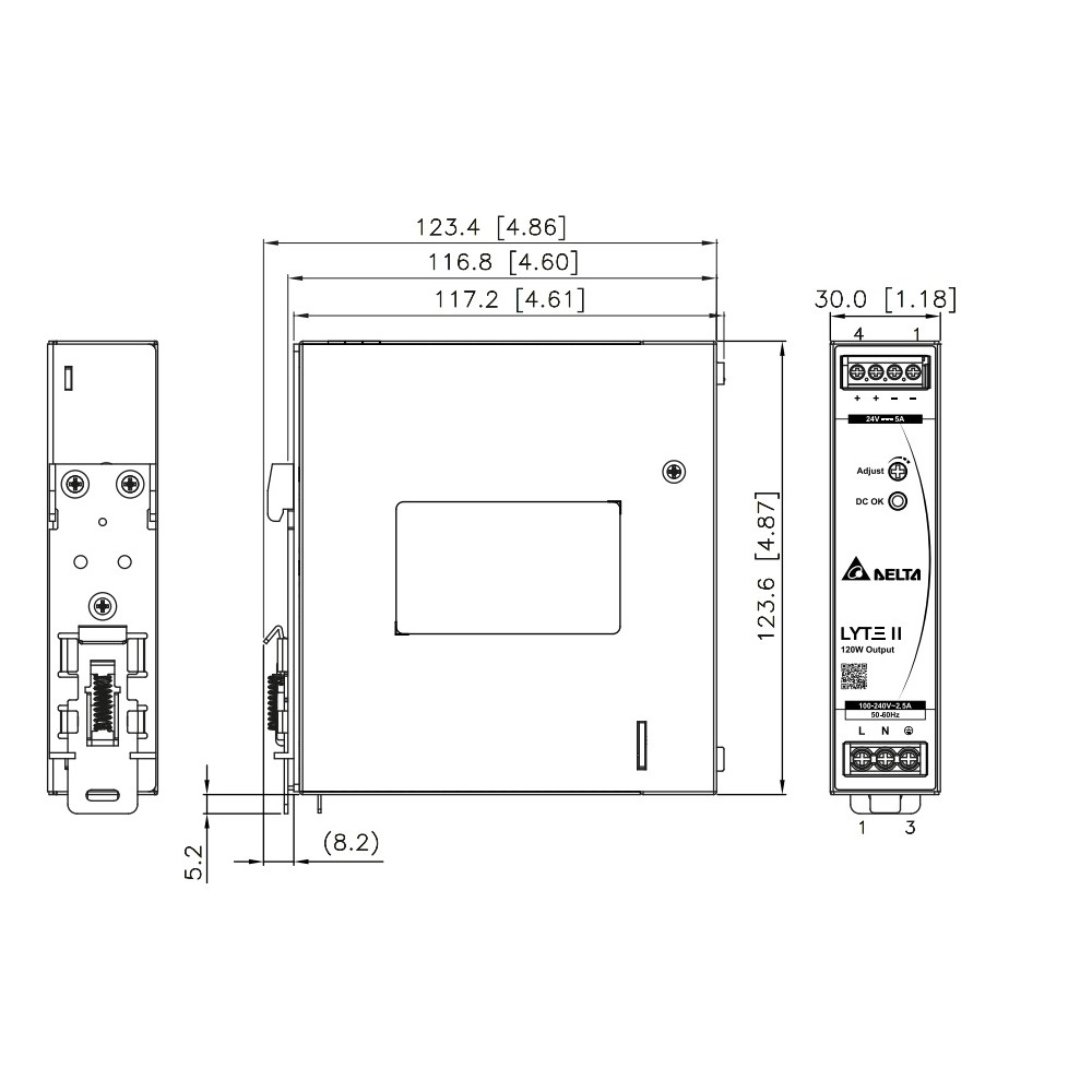 Zasilacz na szynę DIN Delta FORCE-GT DRF-120-24 120W 24V