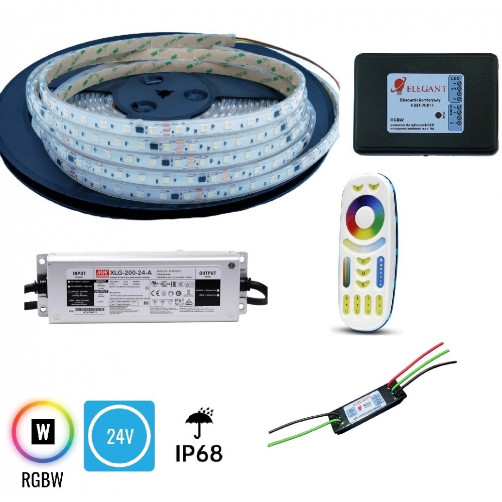 25m Zestaw Oświetlenie Elewacji LED Cyfrowa RGBW IP68 wodoodporna 24V