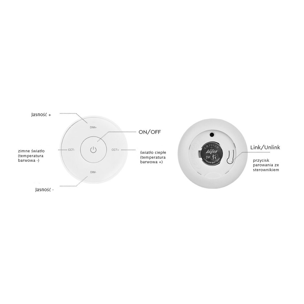 MiLight Pilot naścienny MONO CCT K3-B czarny