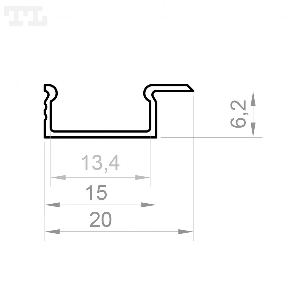 Profil LED P6-2 1/2 srebrny anodowany