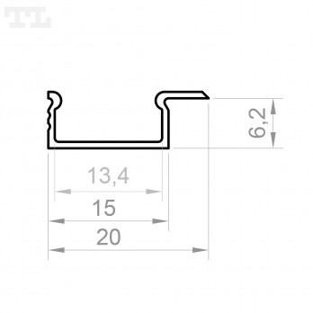 Profil LED P6-2 1/2 srebrny anodowany