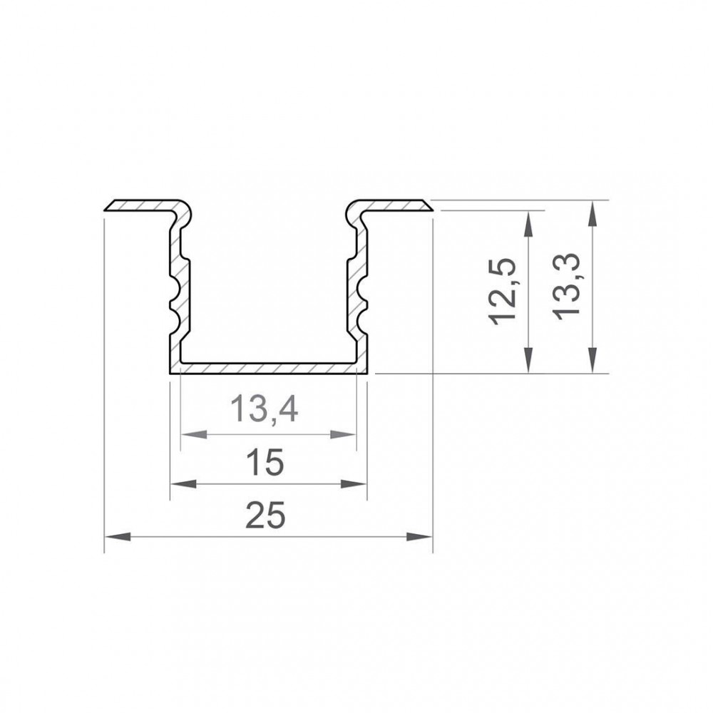 1m Profil LED P18-2 wpuszczany biały