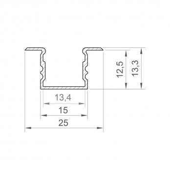 1m Profil LED P18-2 wpuszczany biały