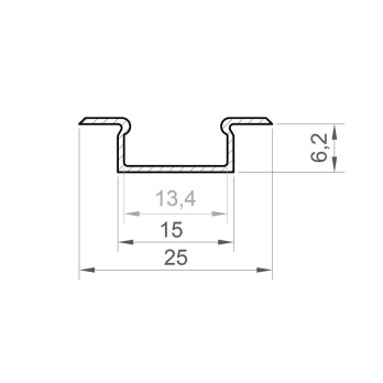 2mb Profil P6-2 wpuszczany czarny