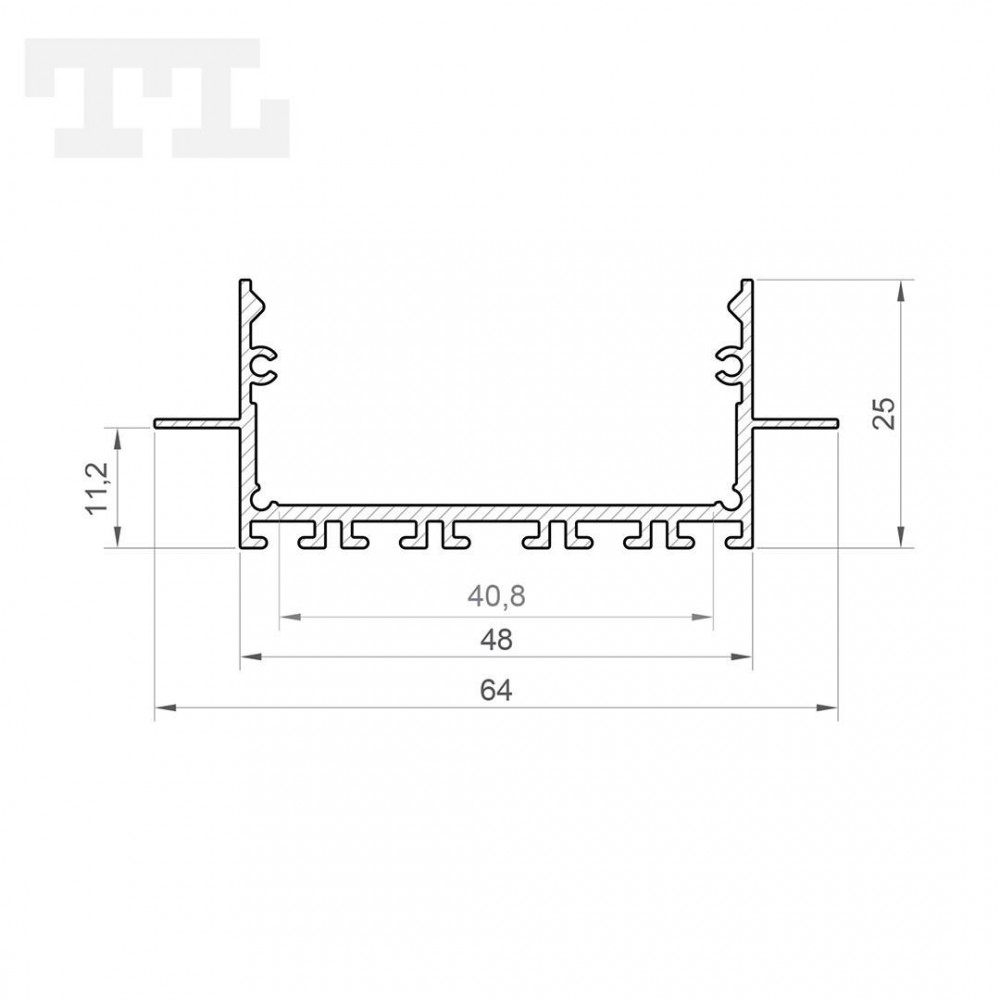 1m Profil LED P23-2 do karton-gips czarny