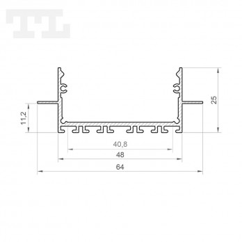 1m Profil LED P23-2 do karton-gips czarny