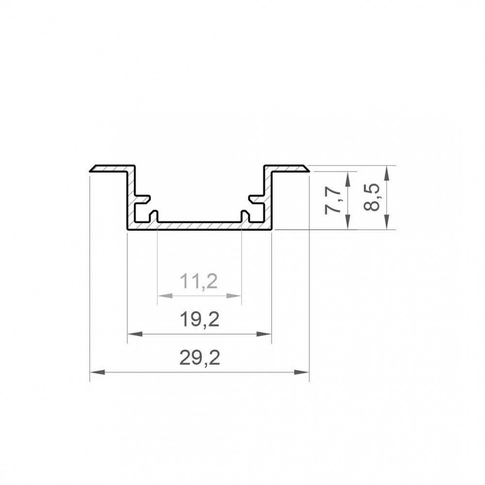 1m Profil LED P11-2 hermetyczny wpuszczany biały