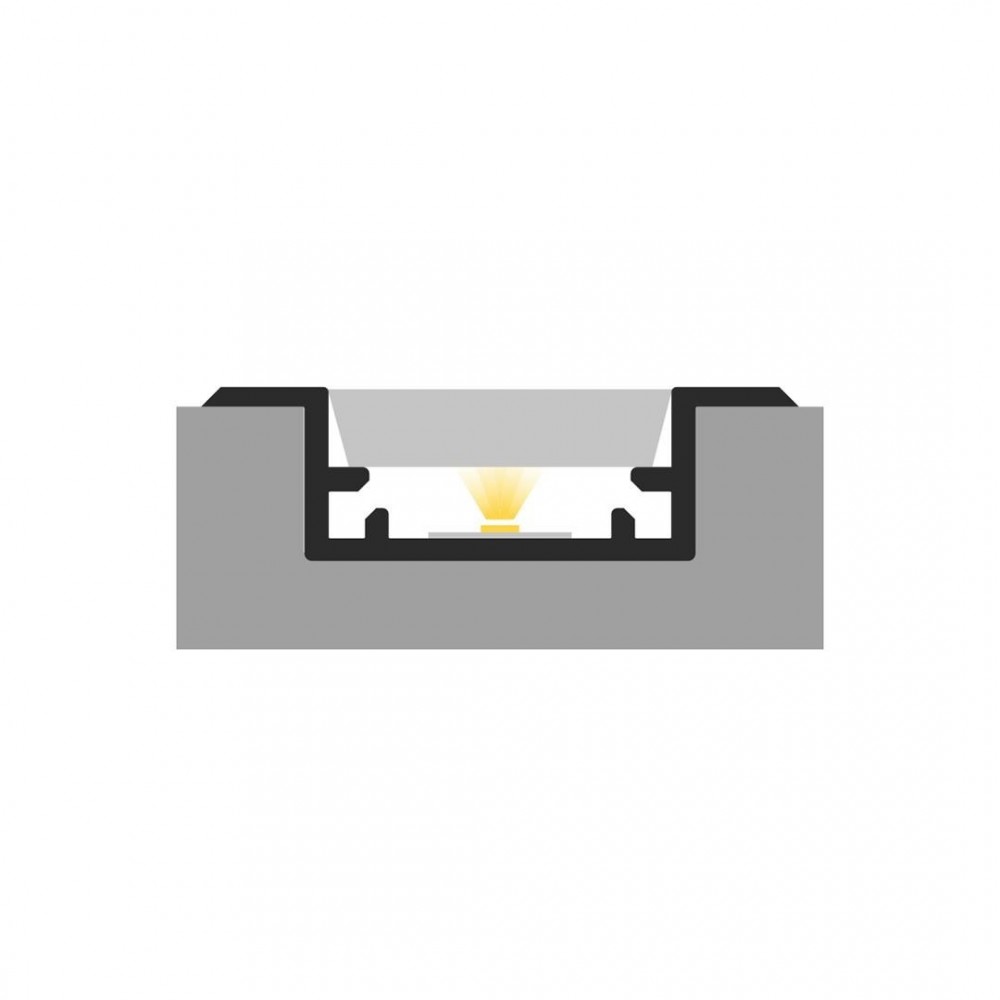 Profil LED P11-2 hermetyczny wpuszczany czarny