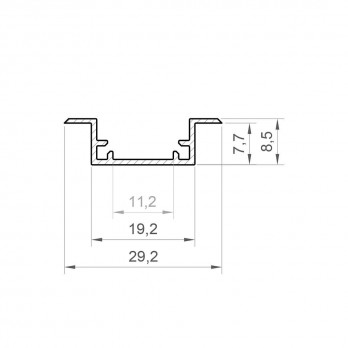 1m Profil LED P11-2 hermetyczny wpuszczany czarny