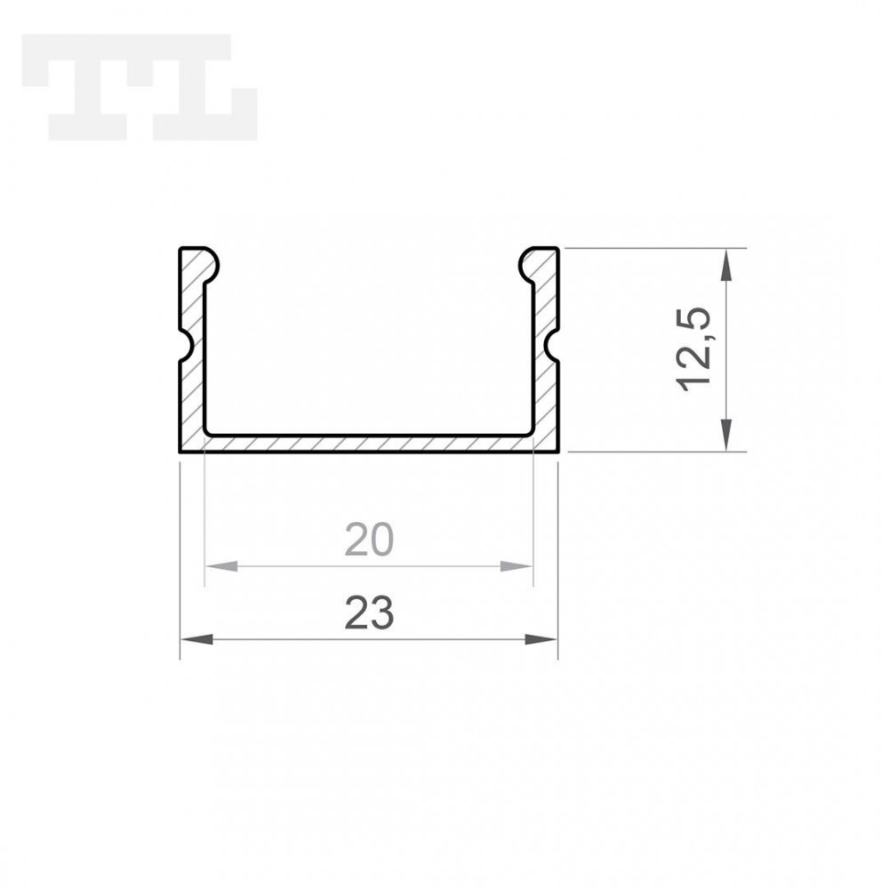 1m Profil LED P13-2 nawierzchniowy srebrny anodowany