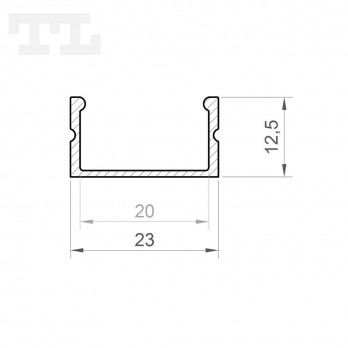 1m Profil LED P13-2 nawierzchniowy srebrny anodowany