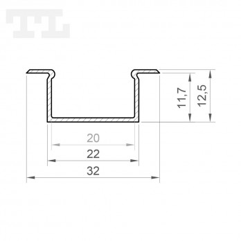 1m Profil LED P14-2 wpuszczany srebrny anodowany