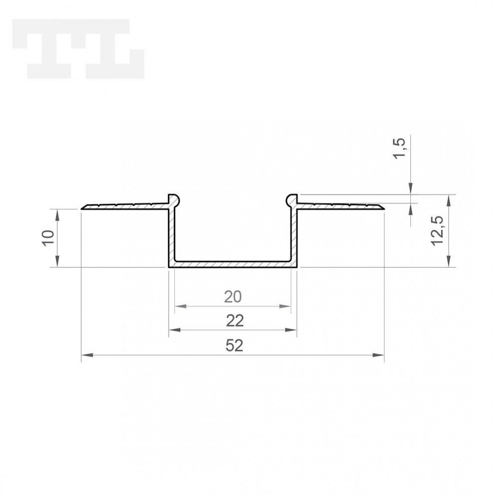 1m Profil LED P14-3 do karton-gips wpuszczany srebrny anodowany