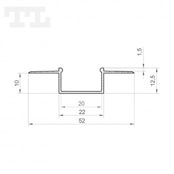 1m Profil LED P14-3 do karton-gips wpuszczany srebrny anodowany