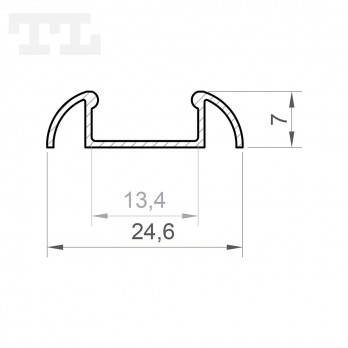 1m Profil LED P2-1 nawierzchniowy srebrny anodowany