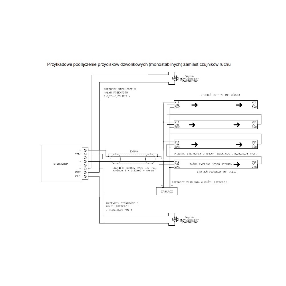 Uniwersalny sterownik schodowo-korytarzowy F40 RGB RGBW CCT MONO