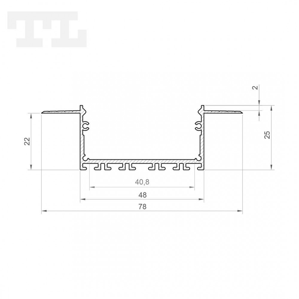 2m Profil LED GK23-7 do karton-gips wpuszczany czarny