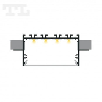 2m Profil LED P23-2 do karton-gips wpuszczany czarny