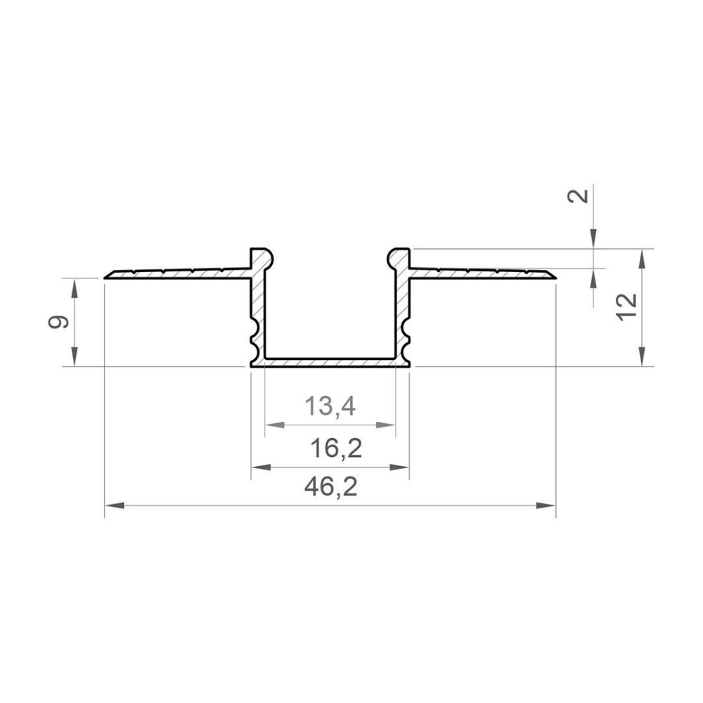 2m Profil LED GK18-3 do karton-gips wpuszczany czarny