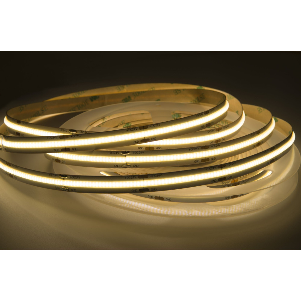 Taśma LED COB ciepła 3000K 15W 24V 528 LED/m CRI90 - 10 metrów