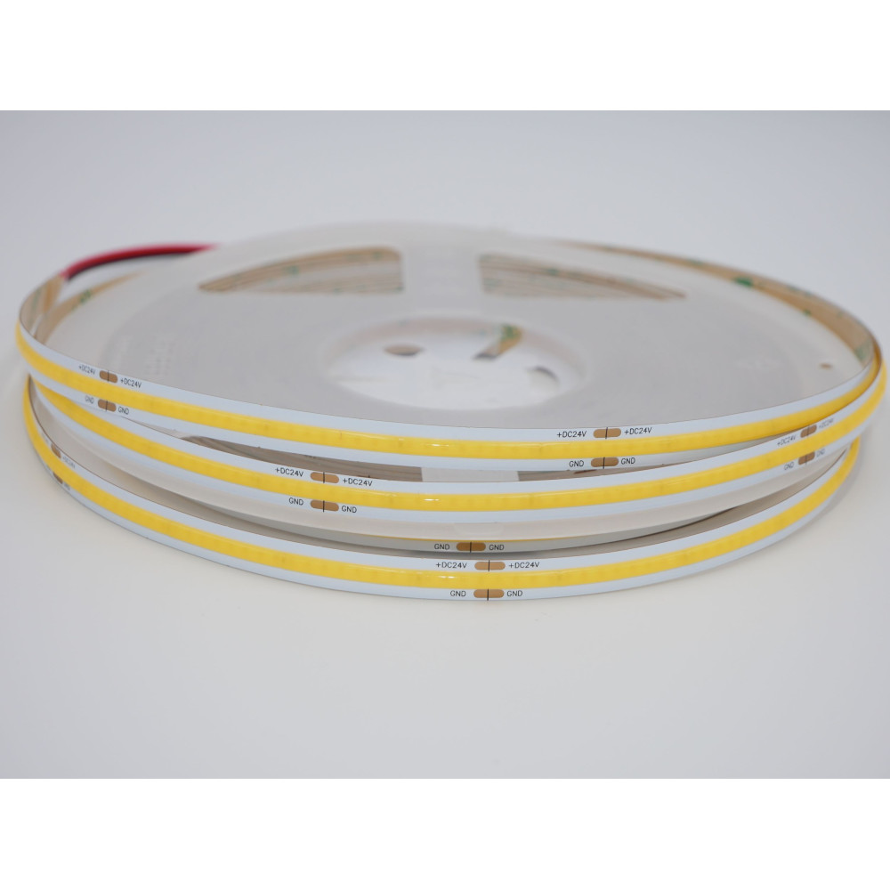 Taśma LED COB ciepła 3000K 8W 24V 320 LED/m CRI90 R2R - 20 metrów