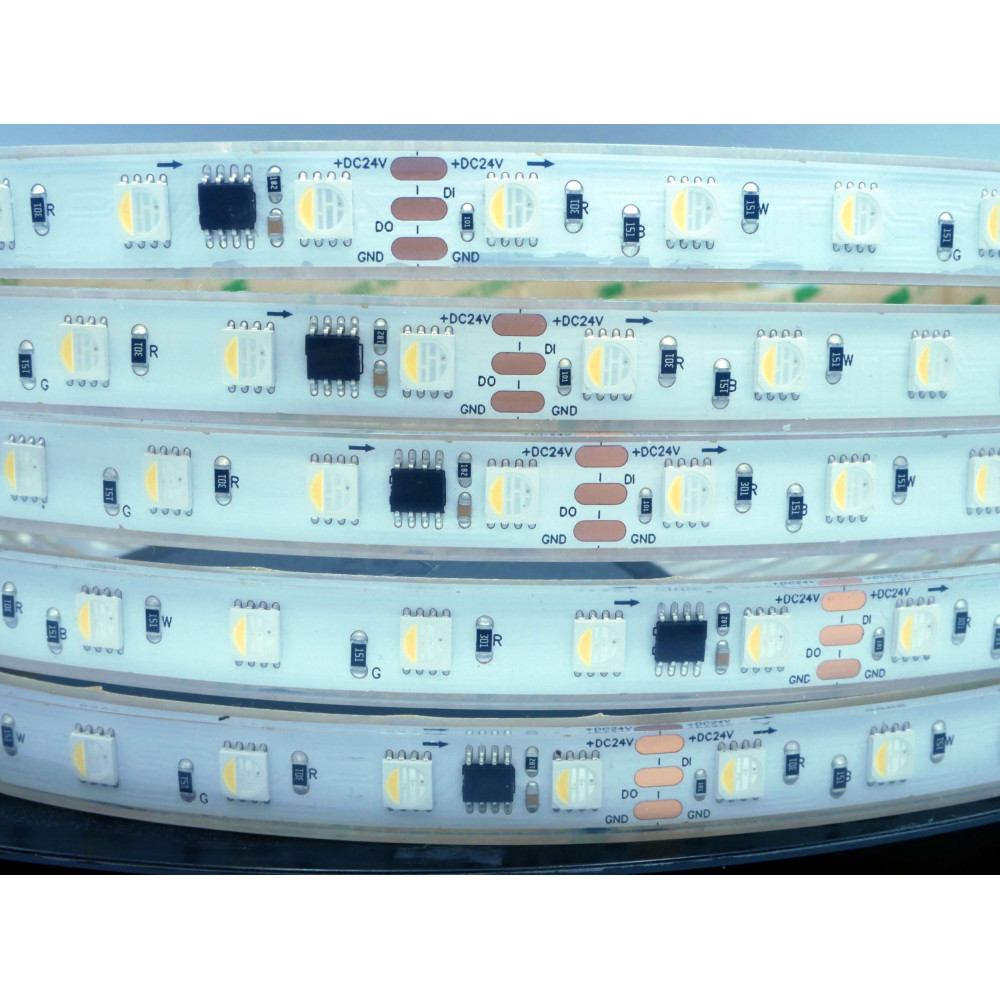 Taśma LED Cyfrowa TM1814 RGBW+neutralny 4000K 14,4W 24V 60 LED/m IP68 wodoodporna - 10 metrów