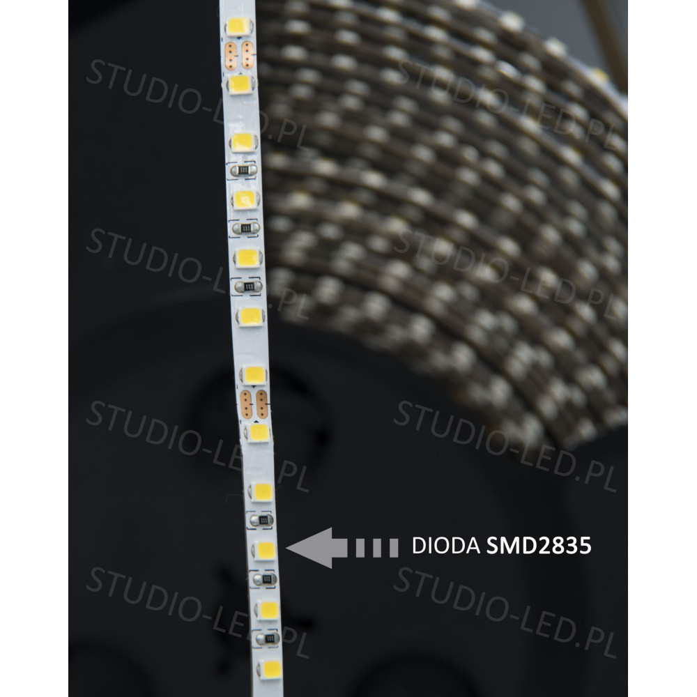 Taśma LED SMD2835 ciepła 9,6W 24V 120 LED/m slim 5mm - 30 metrów