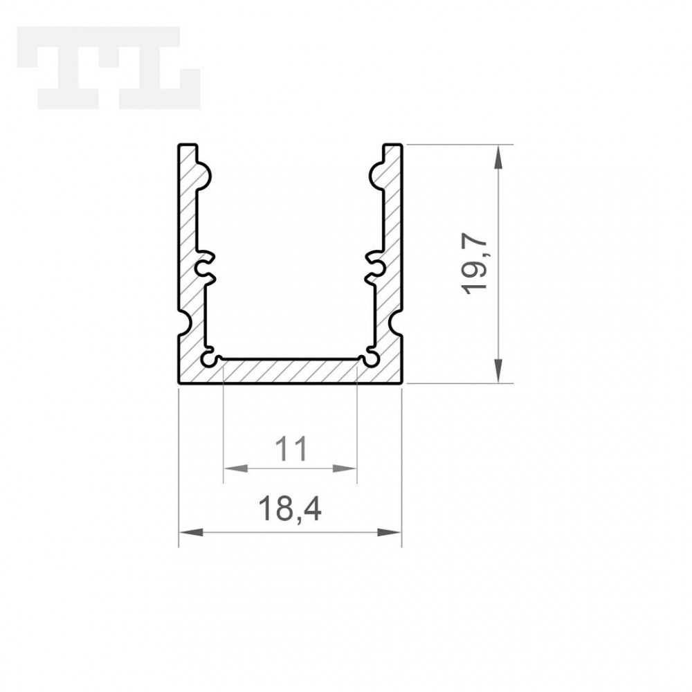 2m Profil LED P25-3 nawierzchniowy srebrny anodowany