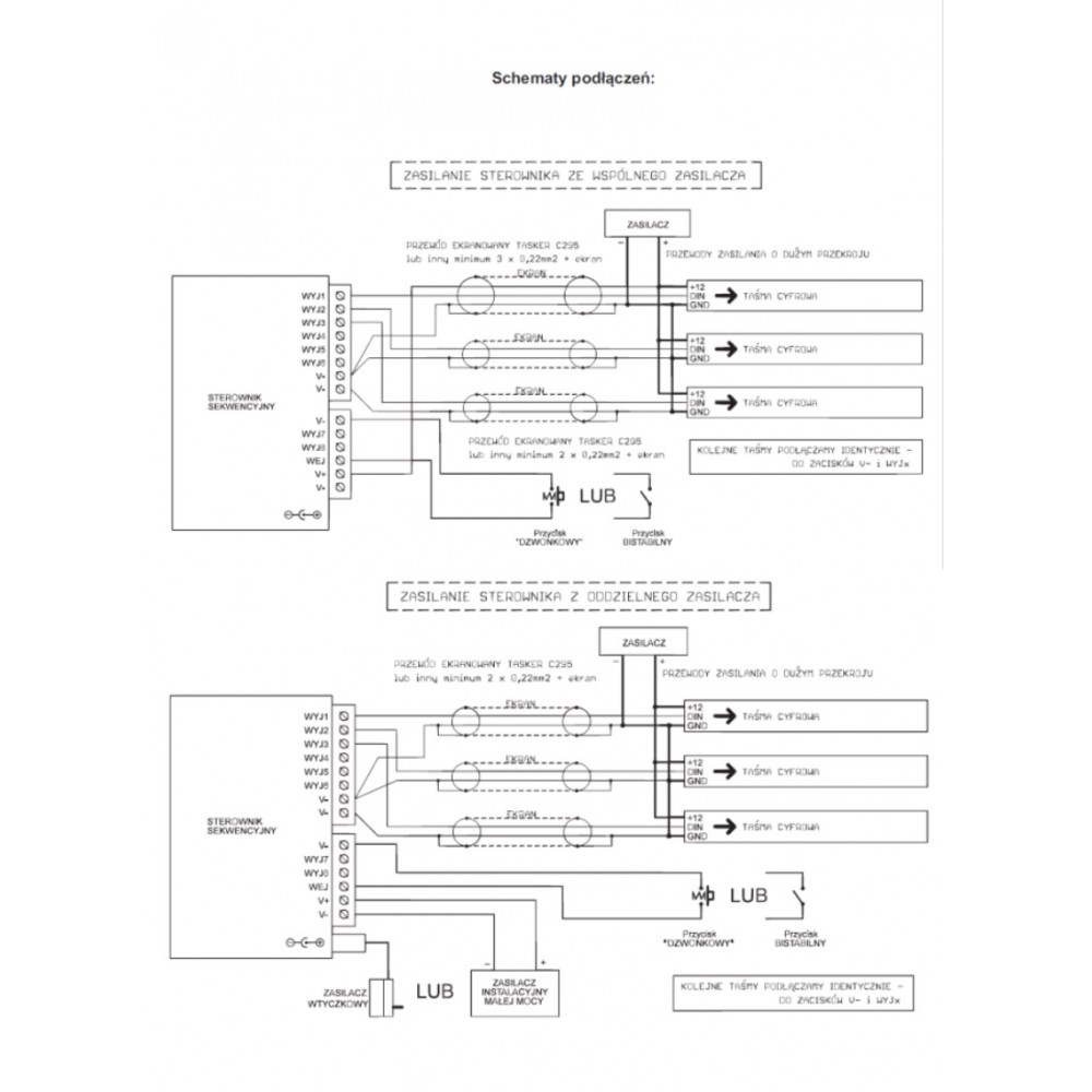 Sterownik korytarzowy 8 wyjść F109 CCT zwijanie/rozwijanie światła, efekt fali