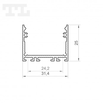 Profil LED P22-3 srebrny anodowany