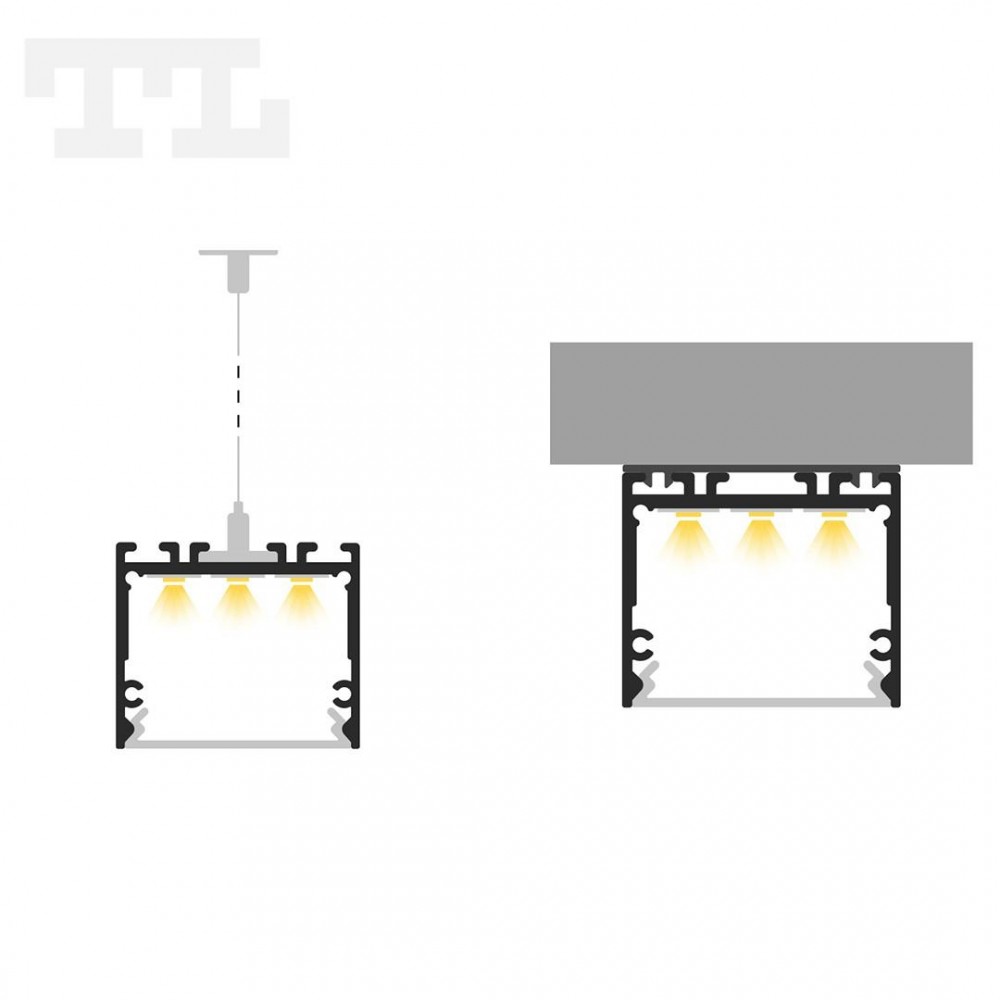 1m Profil LED P22-3 nawierzchniowy biały