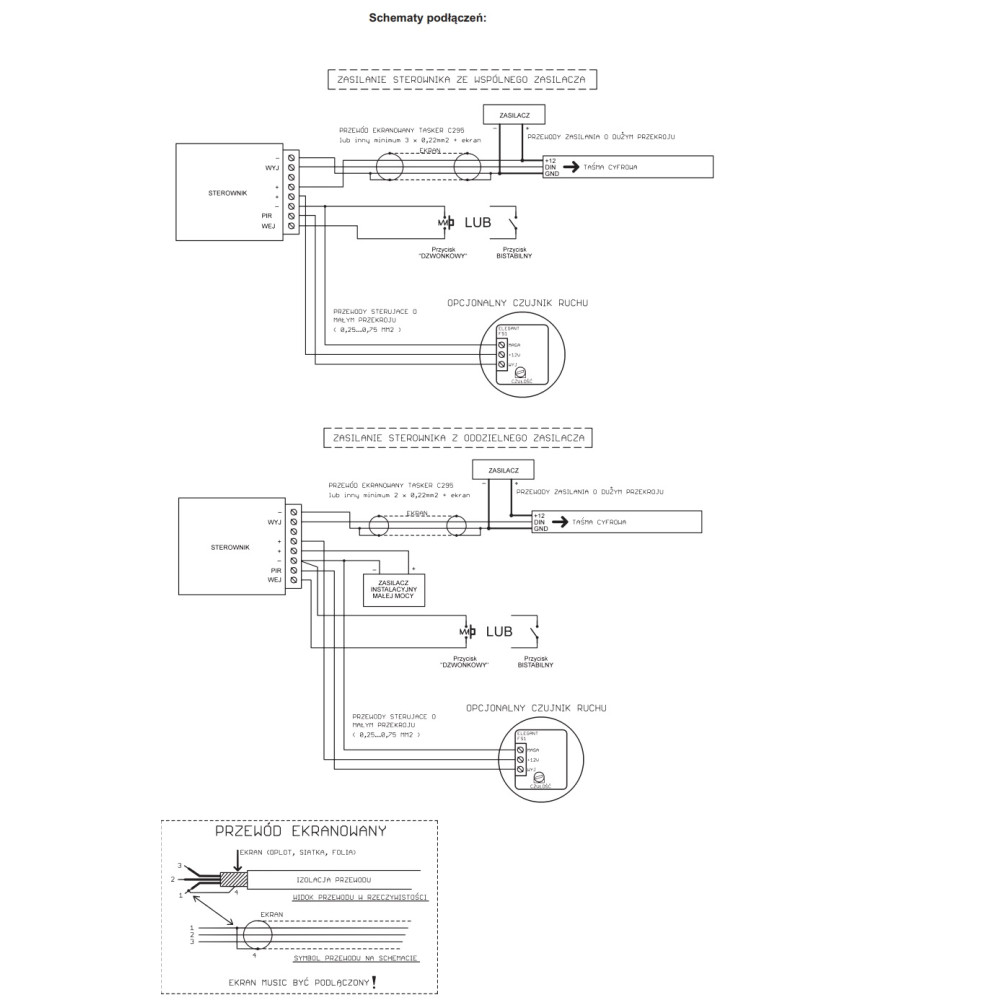 Uniwersalny sterownik sekwencyjny-korytarzowy F46 RGBW RGB CCT MONO