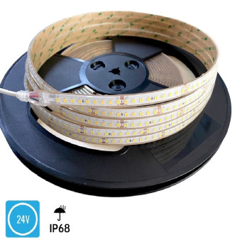 Taśma LED SMD2835 zimna 6500K 6W 24V 144 LED/m IP68 wodoodporna - 1 metr