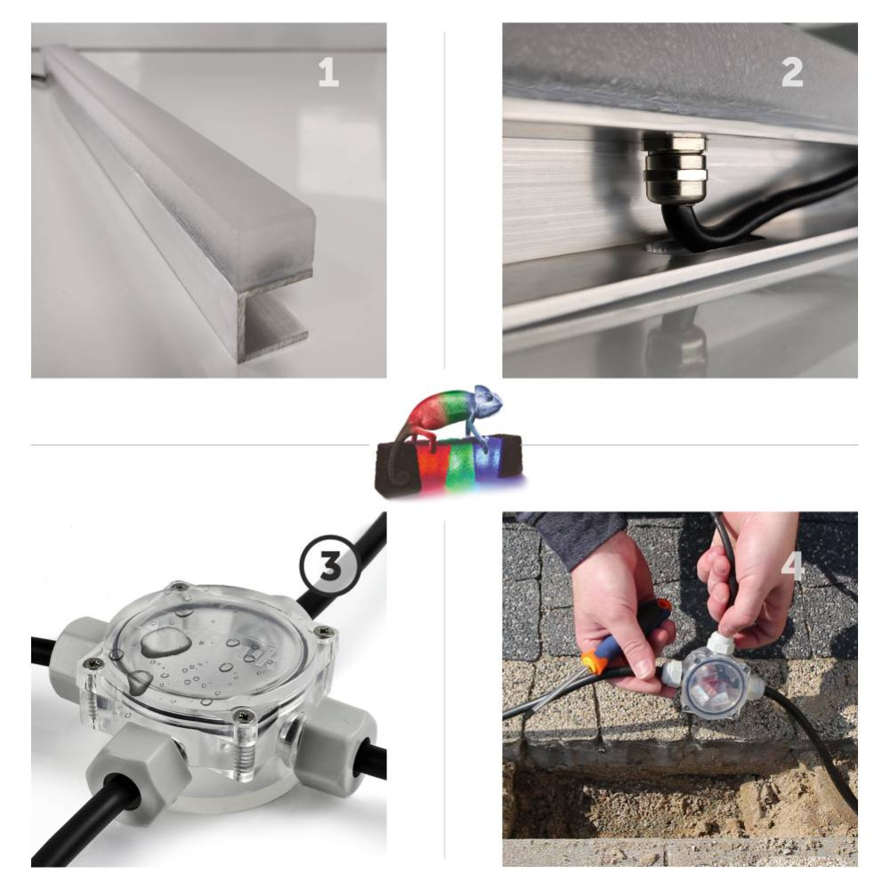 Oprawa liniowa lampa najazdowa  LedBruk Biały ciepły 50cm 24V DC IP68