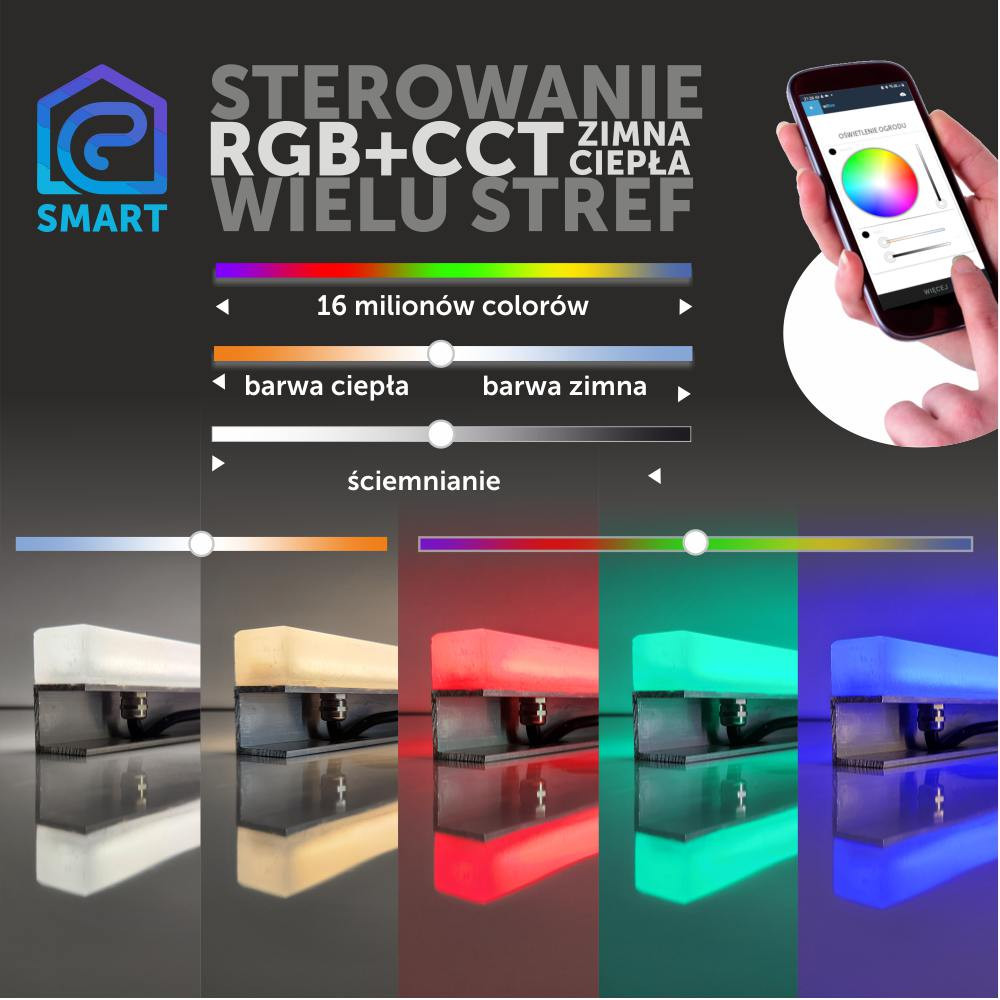 Oprawa liniowa lampa najazdowa  LedBruk RGB+CCT 50cm 24V DC IP68