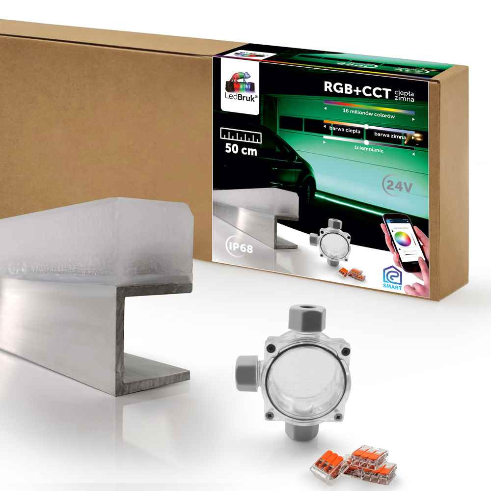 Oprawa liniowa lampa najazdowa  LedBruk RGB+CCT 50cm 24V DC IP68