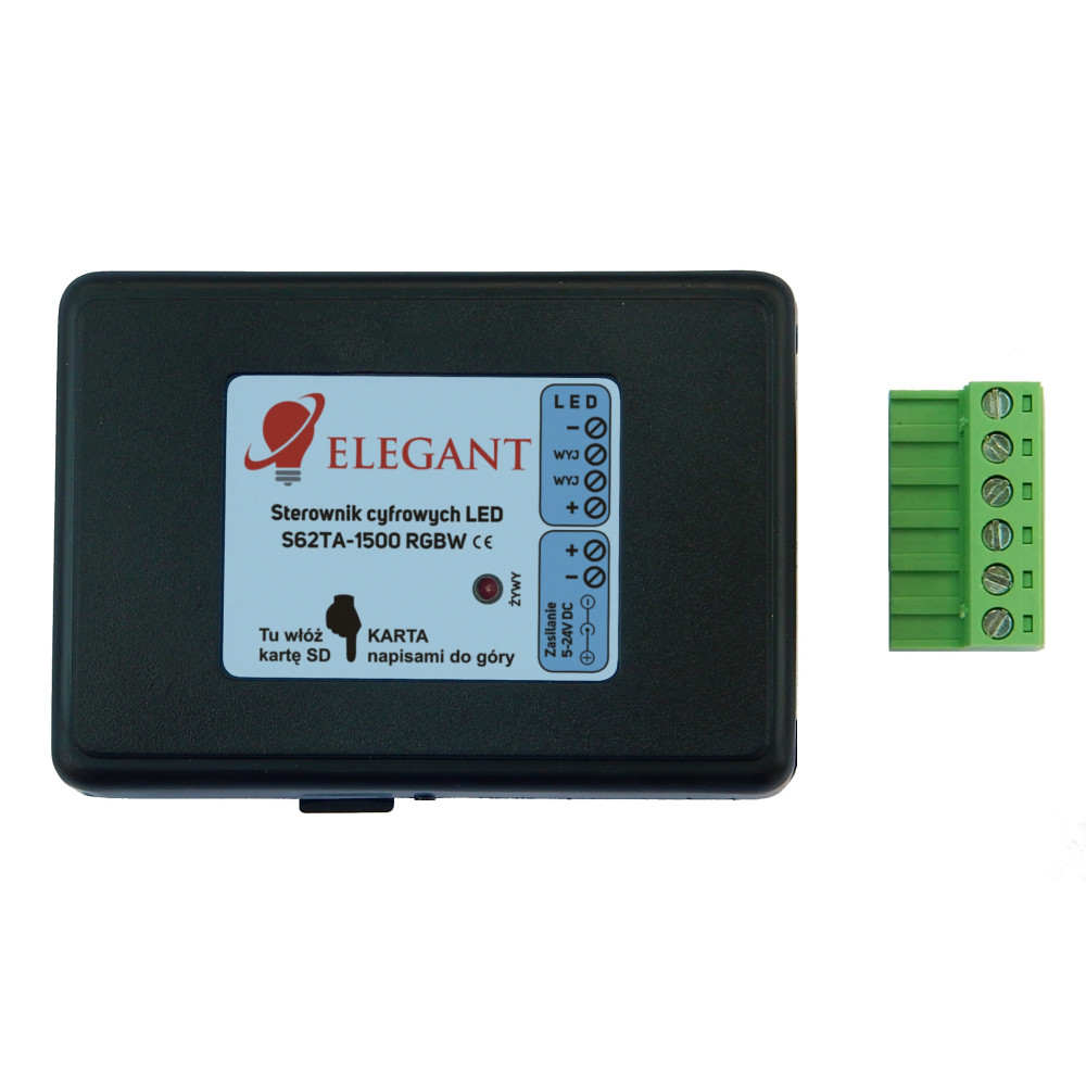 S62TA-1500 5V-24V RGBW Elegant sterownik cyfrowy na kartę SD + Pilot FUT092