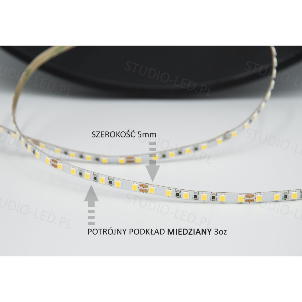 Taśma LED SMD2835 neutralna 4000K 9,6W 24V 120 LED/m slim 5mm - 30 metrów