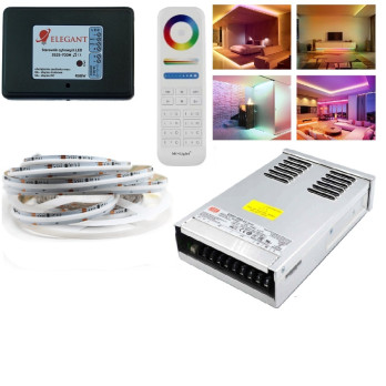 20m zestaw LED cyfrowy muzyczny COB RGBW+neutralny 16W 24V SK6812 840 LED/m