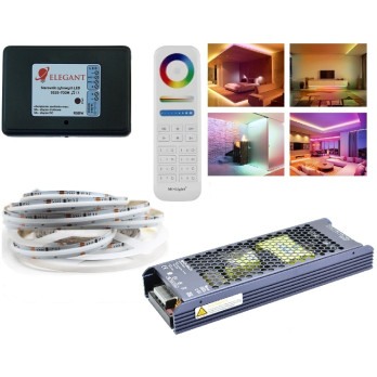 30m zestaw LED cyfrowy muzyczny COB RGBW+neutralny 16W 24V SK6812 840 LED/m