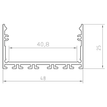 Profil LED P23-3 nawierzchniowy czarny