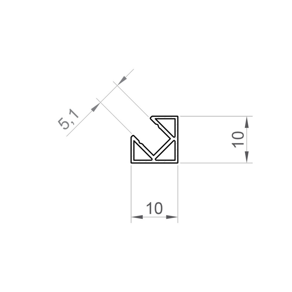 Profil LED P3-5 srebrny anodowany