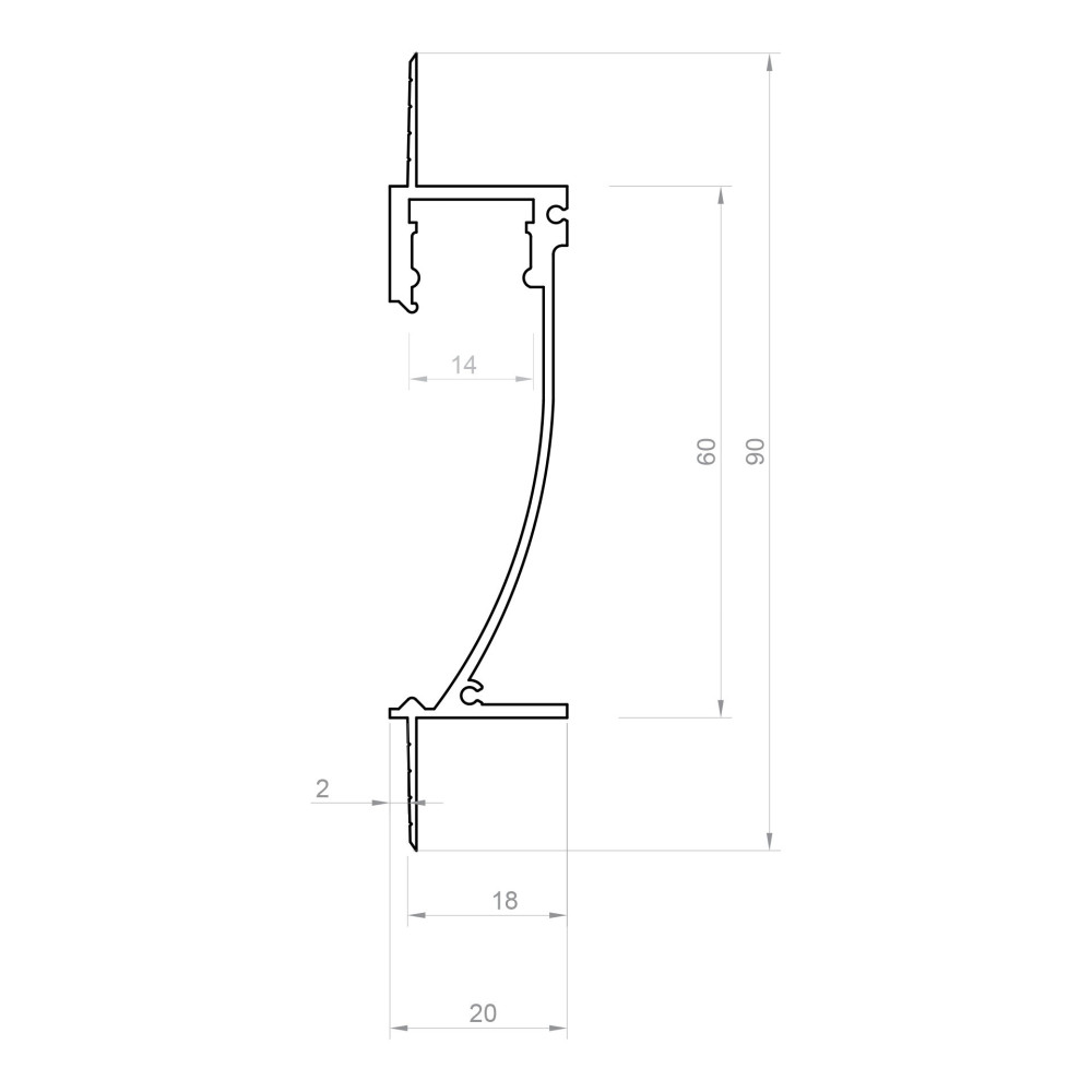 Profil LED GK26-3 srebrny anodowany